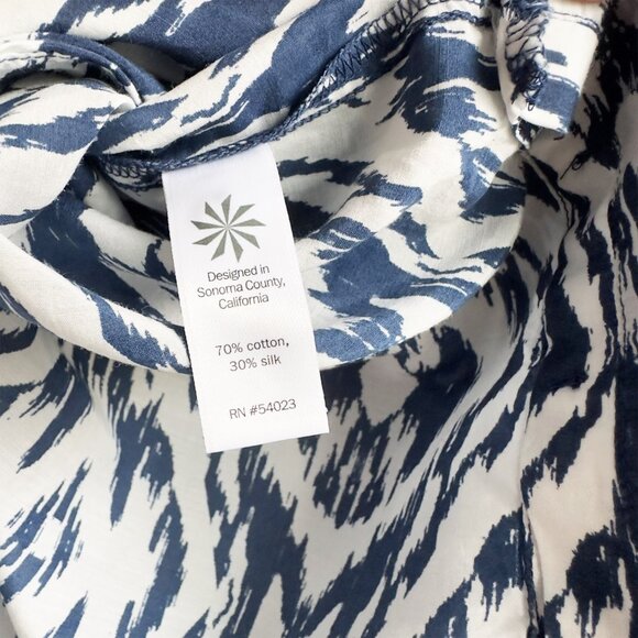 ATHLETA Ikat Print Silk Tunic Swim Cover-Up Long Sleeve Top - XXS - Picture 10 of 11